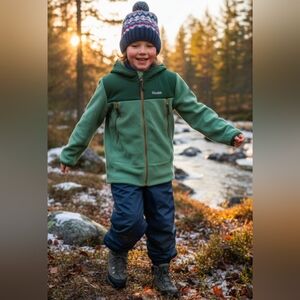 Hooké green fleece kid jacket size 10